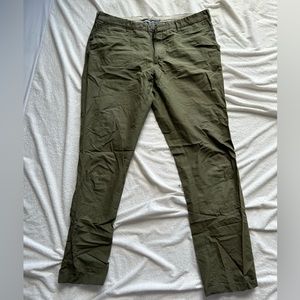 Suitsupply Olive Cotton-Linen Dress Pants